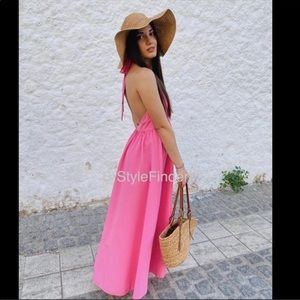 Nwt zara poplin halter midi dress